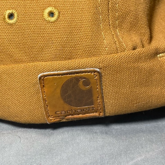 Upcycled Carhartt cotton docker hat with a rolled cuff and a brimless design - Picture 2 of 4